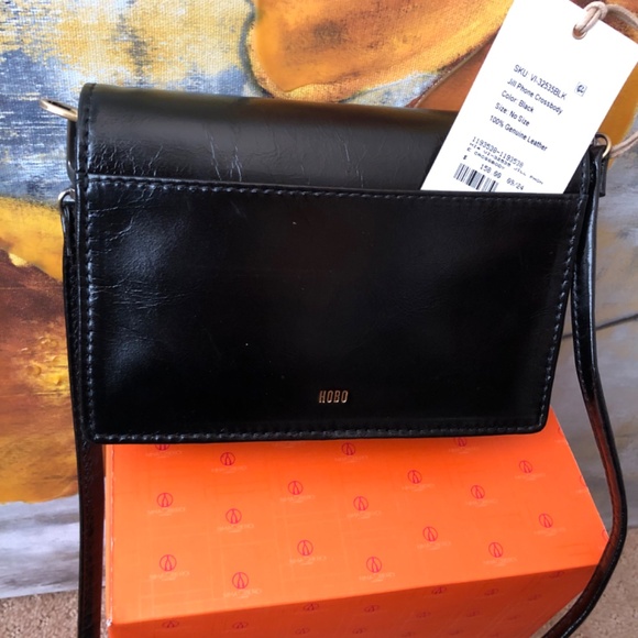 HOBO BAGS POLISHED LEATHER JILL CROSSBODY PURSE, BLACK, NEW WITH TAGS - Picture 5 of 8